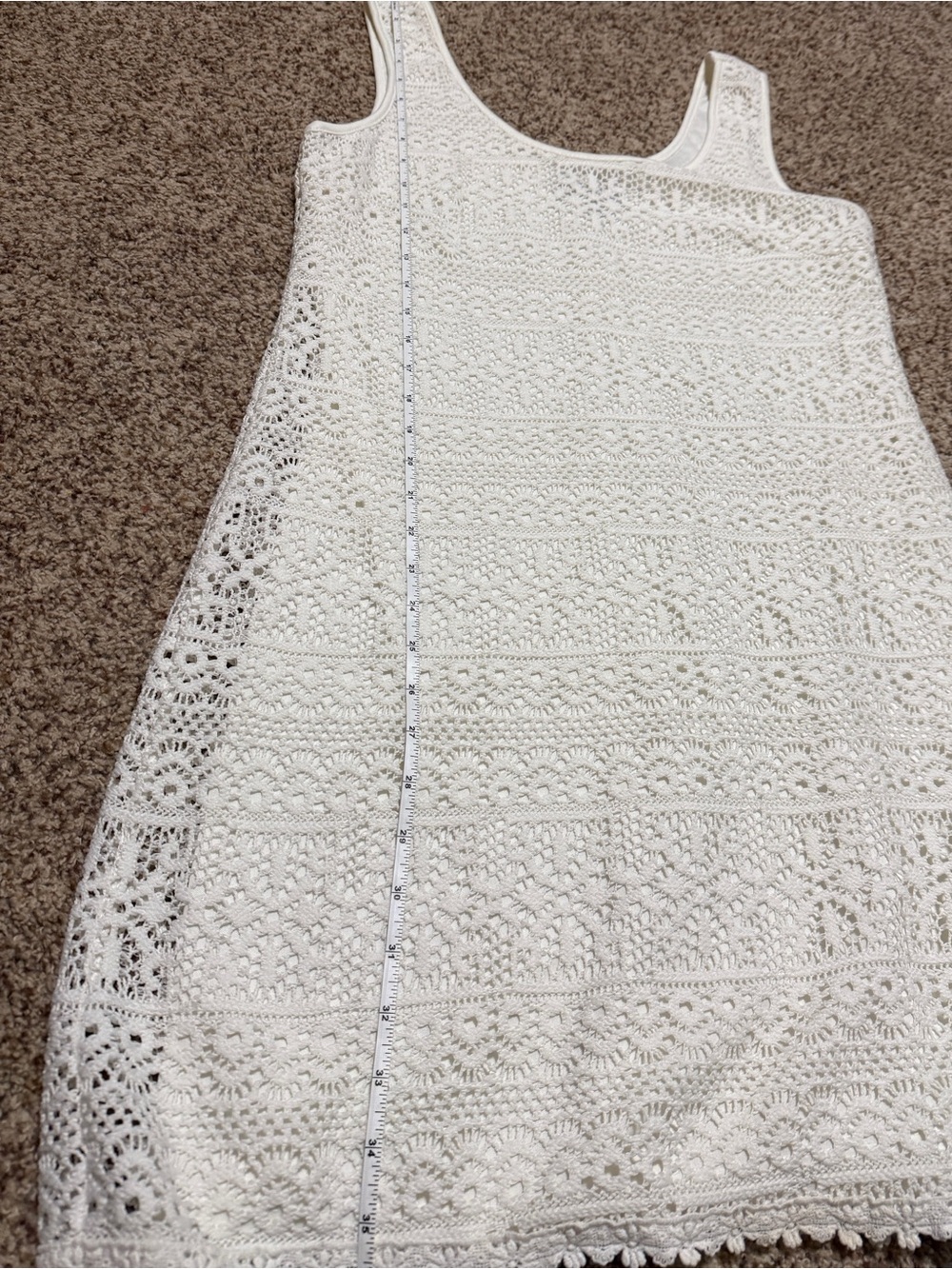 Isabel & Nina White Crochet Mini Dress with Liner Womens 8 - Picture 6 of 6